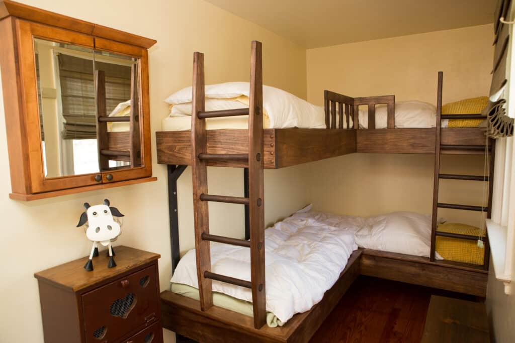The Bunk Beds in Room 9 sleeps four kids at our Lancaster Farm Bed and Breakfast.