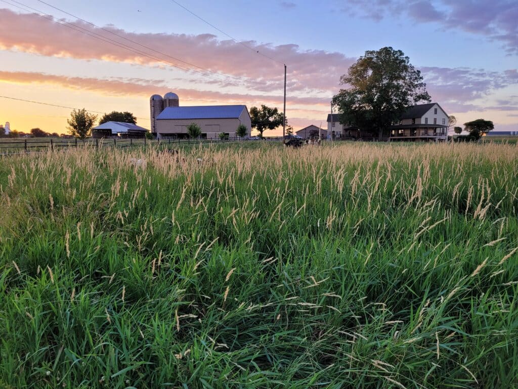 The Best Family Farm Stays Near Philadelphia 1 Fields and our family farm stays in Lancaster County PA at sunset.